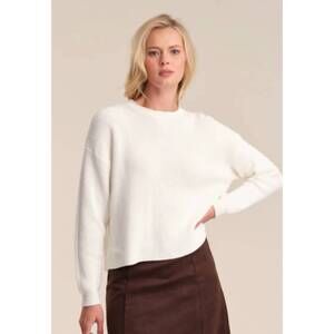 NEW 525 AMERICA daphne cropped pullover sweater in chalk